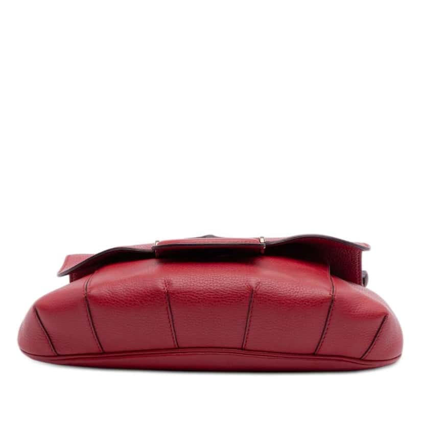 Gucci Medium Leather Bamboo Nouveau Fringe Crossbody Red Leather Good condition - Inside View