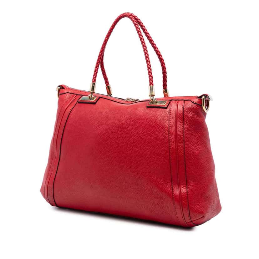 Gucci Calfskin Bella Satchel Red Leather Good condition - Back View