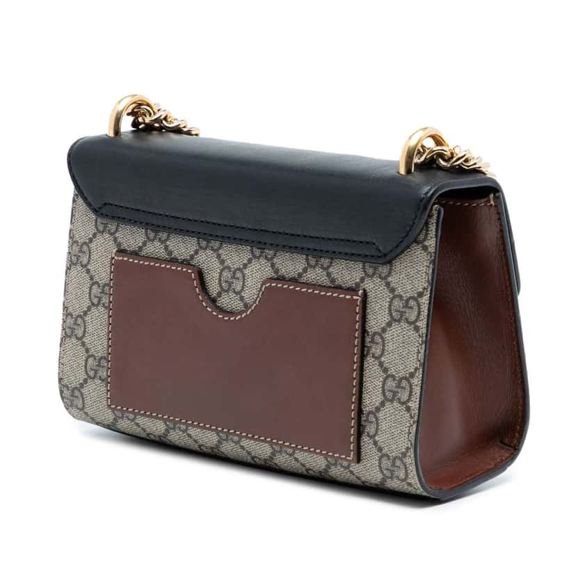 Gucci Small GG Supreme Padlock Crossbody Brown Canvas Good condition - Back View