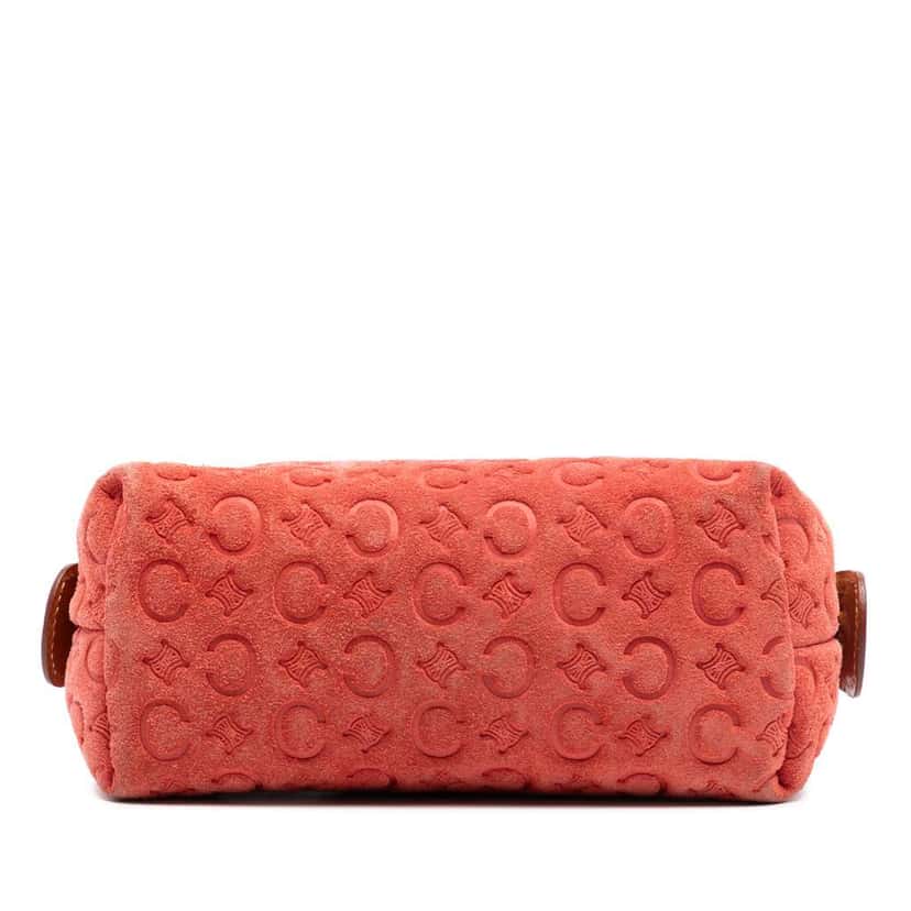 Celine C Macadam Suede Pouch Orange Leather Good condition - Inside View