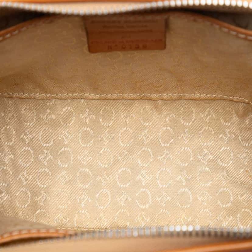 Celine C Macadam Suede Pouch Orange Leather Good condition - Model View