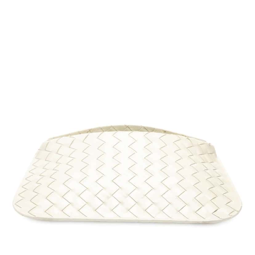 Bottega Veneta Brushed Calfskin Intrecciato Cradle Fold Over Shoulder Bag White Leather Good condition - Inside View