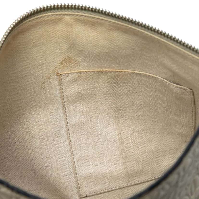 Loewe Embossed Leather Anagram Repeat T Clutch Brown Leather Good condition - Box View