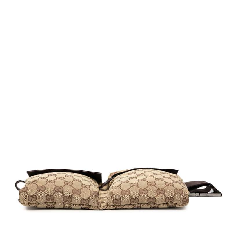 Gucci GG Canvas Double Pocket Belt Bag Brown Canvas Good condition - Inside View