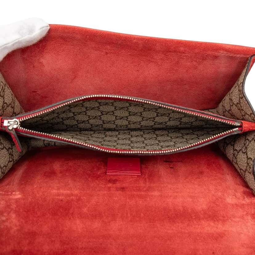 Gucci Medium GG Supreme Dionysus Shoulder Bag Brown Canvas Good condition - Model View