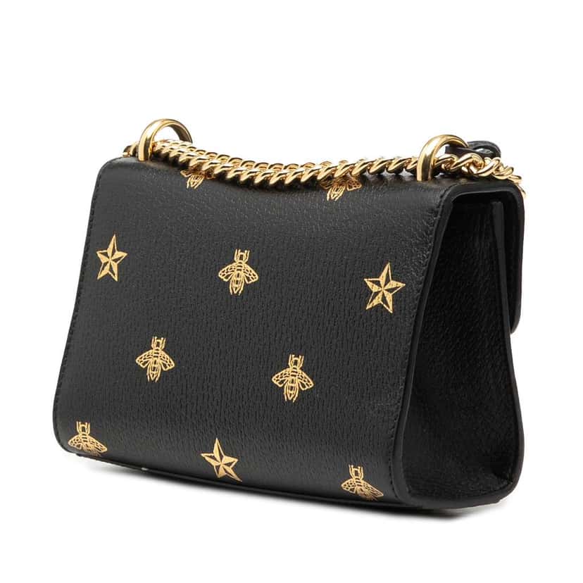 Gucci Small Leather Bee Star Padlock Crossbody Black Leather Good condition - Back View