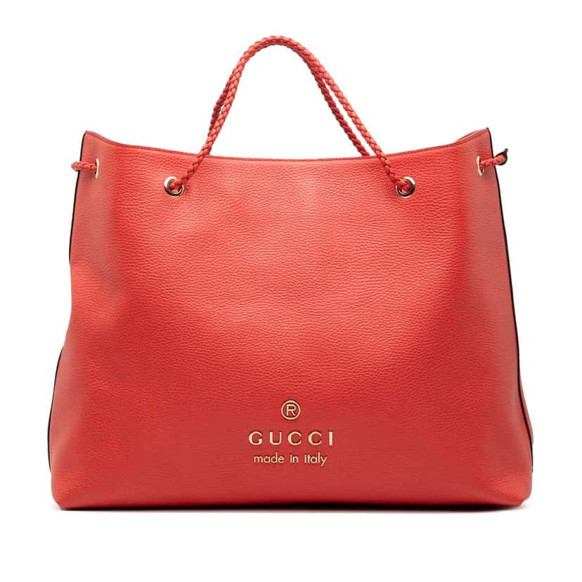 Gucci Large Leather Gifford Tote Red Leather Good condition - Front View