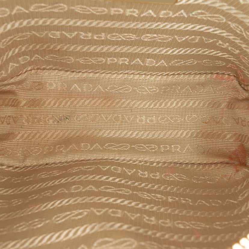 Prada Mini Saffiano Lux Camera Bag White Leather Fair condition - Model View