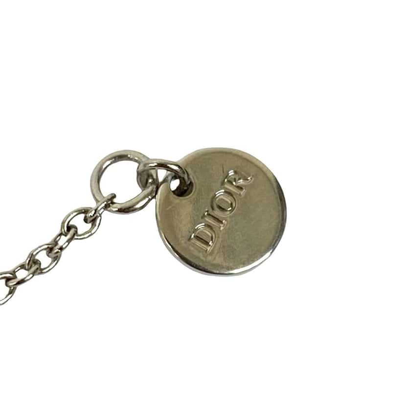 Dior Silver Plated Crystal Clair D Lune Necklace Silver Metal Good condition - Inside View