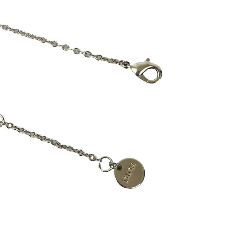 Dior Silver Plated Crystal Clair D Lune Necklace Silver Metal Good condition - Model View