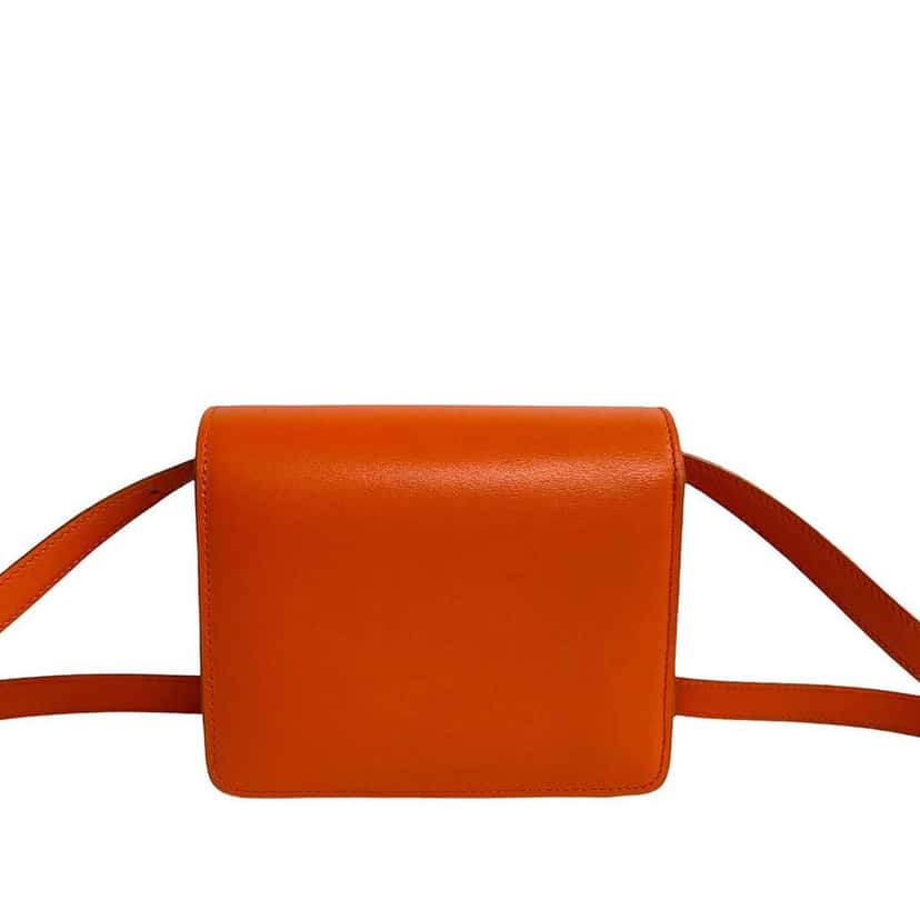 Celine Small Calfskin Classic Box Orange Leather Good condition - Back View
