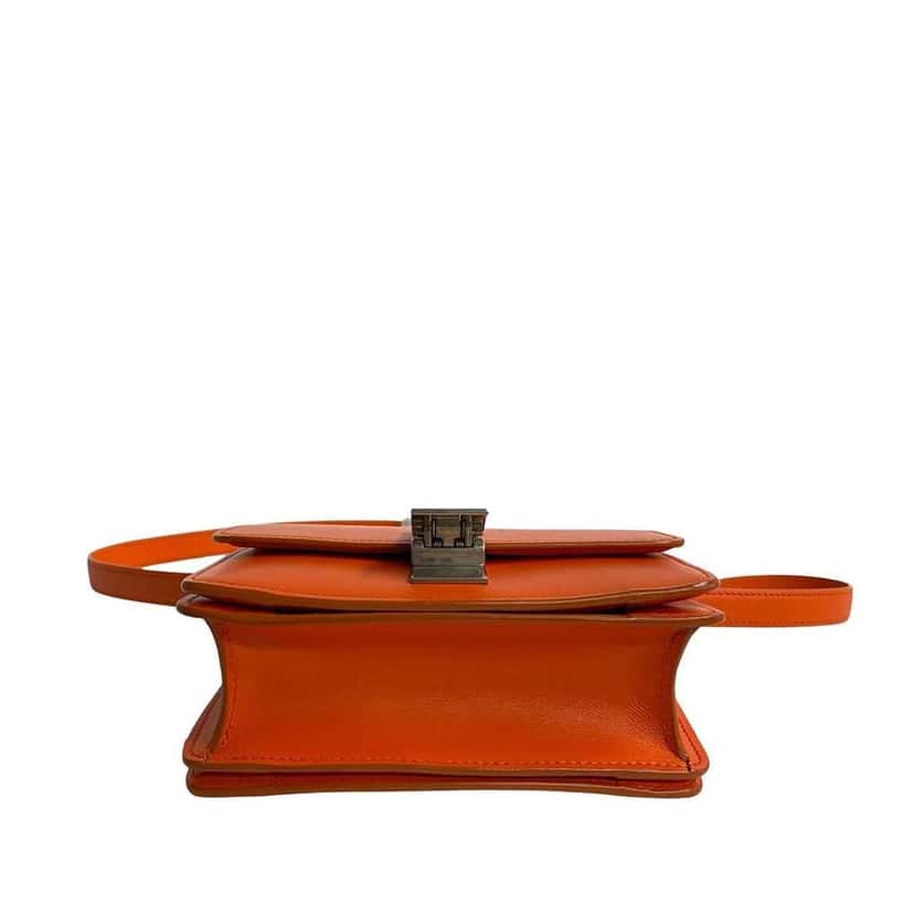 Celine Small Calfskin Classic Box Orange Leather Good condition - Inside View