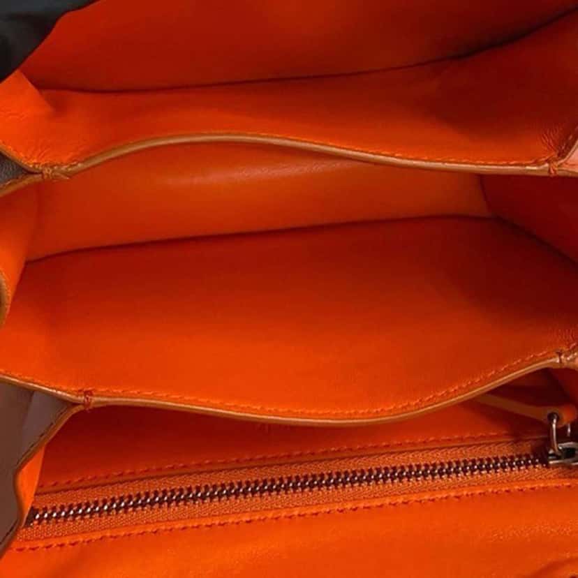 Celine Small Calfskin Classic Box Orange Leather Good condition - Box View