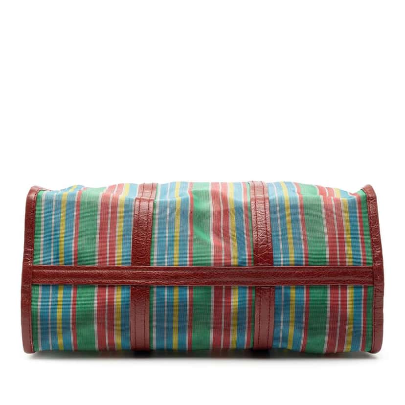 Balenciaga M Striped Mesh Bazar Shopper Satchel Green Polyester Good condition - Inside View