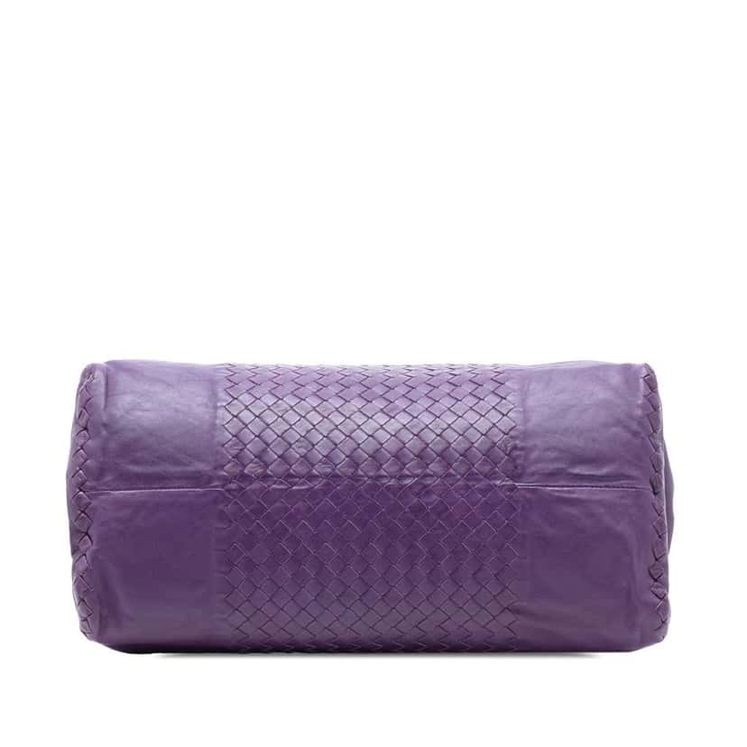 Bottega Veneta Large Nappa Intrecciato Leggero Satchel Purple Leather Good condition - Inside View