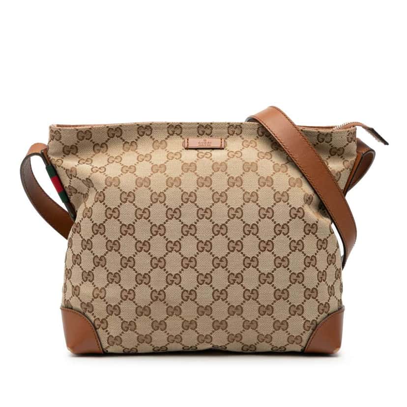 Gucci GG Canvas Web Crossbody Brown Canvas Very good condition - Front View