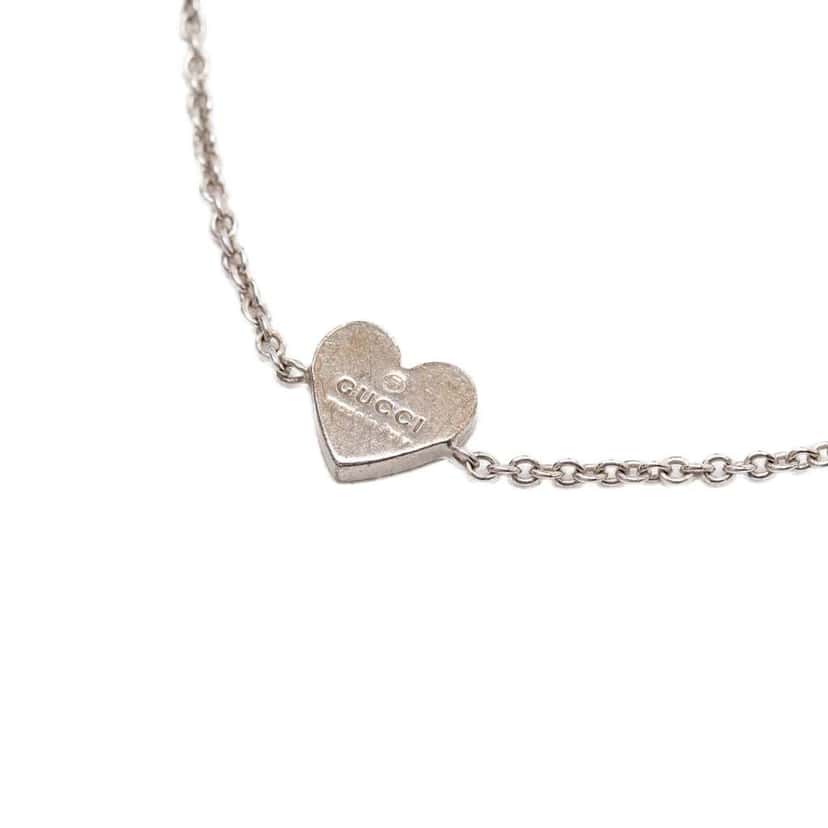 Gucci Sterling Silver Crystal Heart Station Bracelet Silver Silver Good condition - Inside View