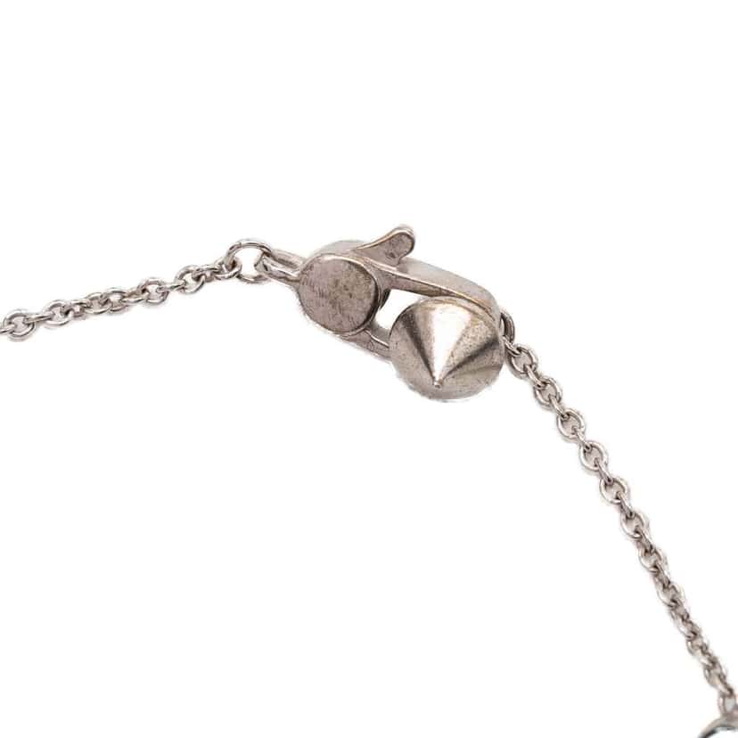 Gucci Sterling Silver Crystal Heart Station Bracelet Silver Silver Good condition - Model View