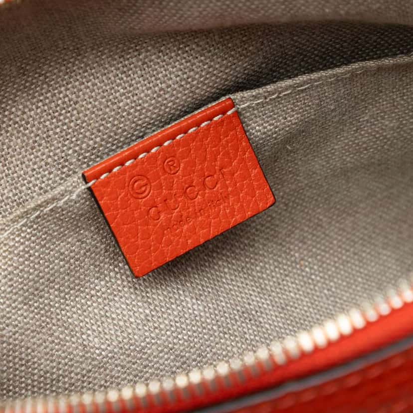 Gucci Mini Leather GG Charm Dome Satchel Orange Leather Very good condition - Box View