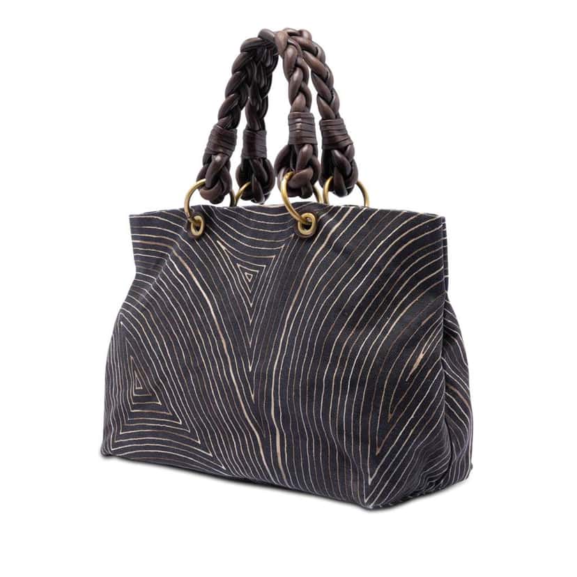 Bottega Veneta Printed Canvas Cabat Tote Brown Canvas Good condition - Back View