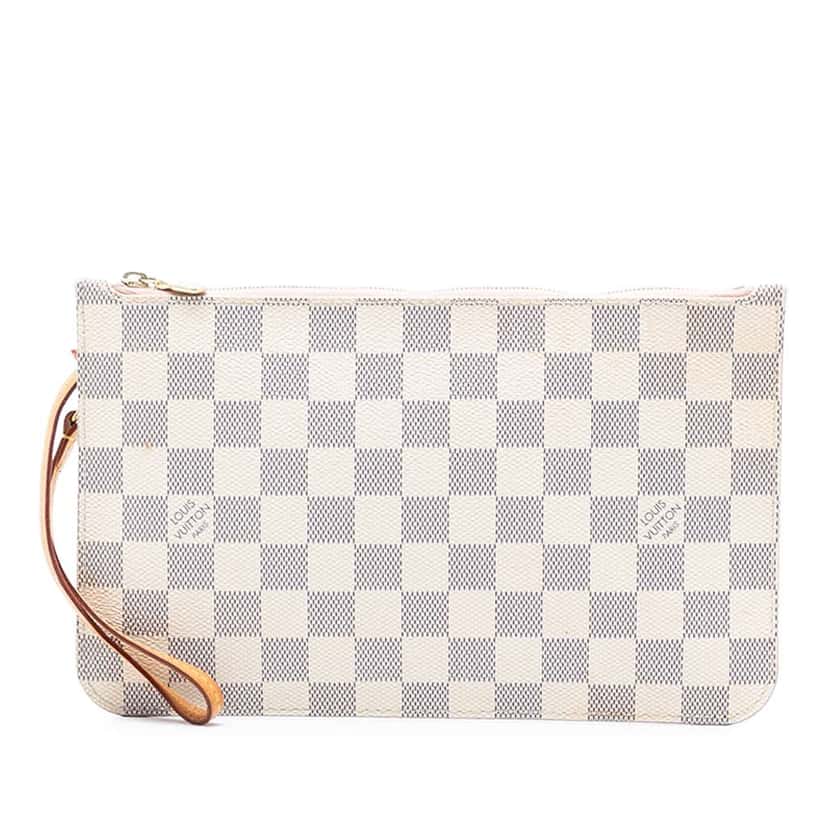 Louis Vuitton Damier Azur Neverfull MM Pouch White Good condition - Front View