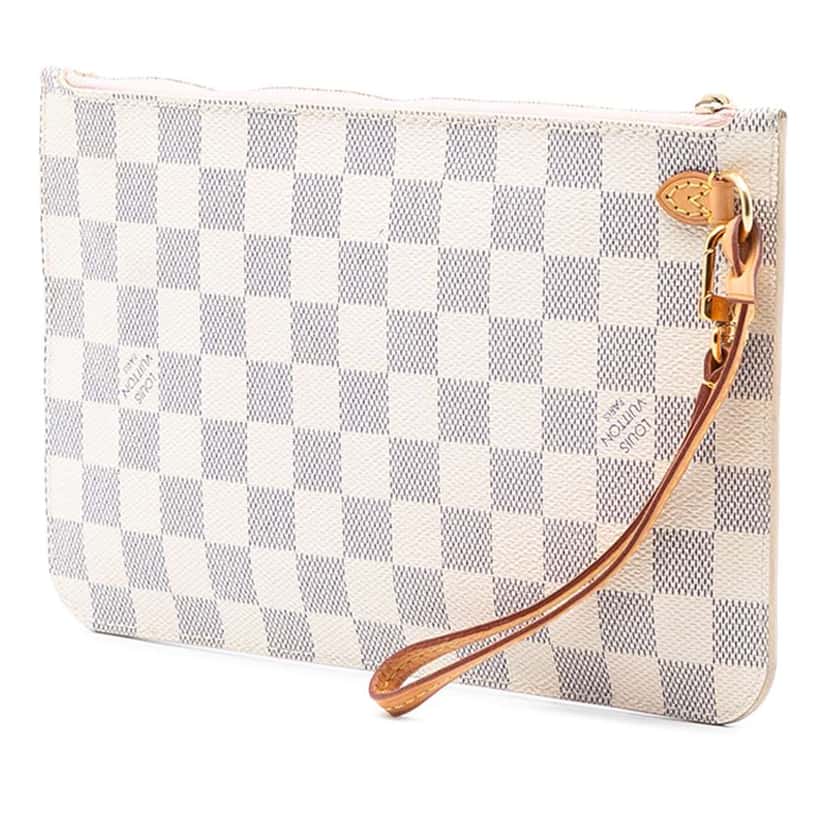 Louis Vuitton Damier Azur Neverfull MM Pouch White Good condition - Back View