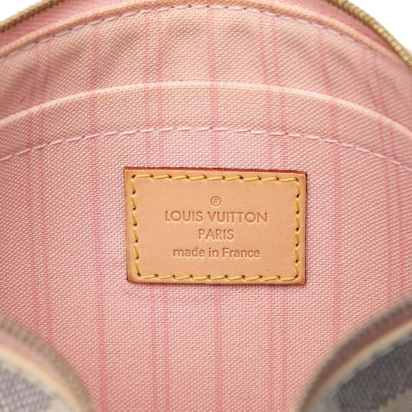 Louis Vuitton Damier Azur Neverfull MM Pouch White Good condition - Box View