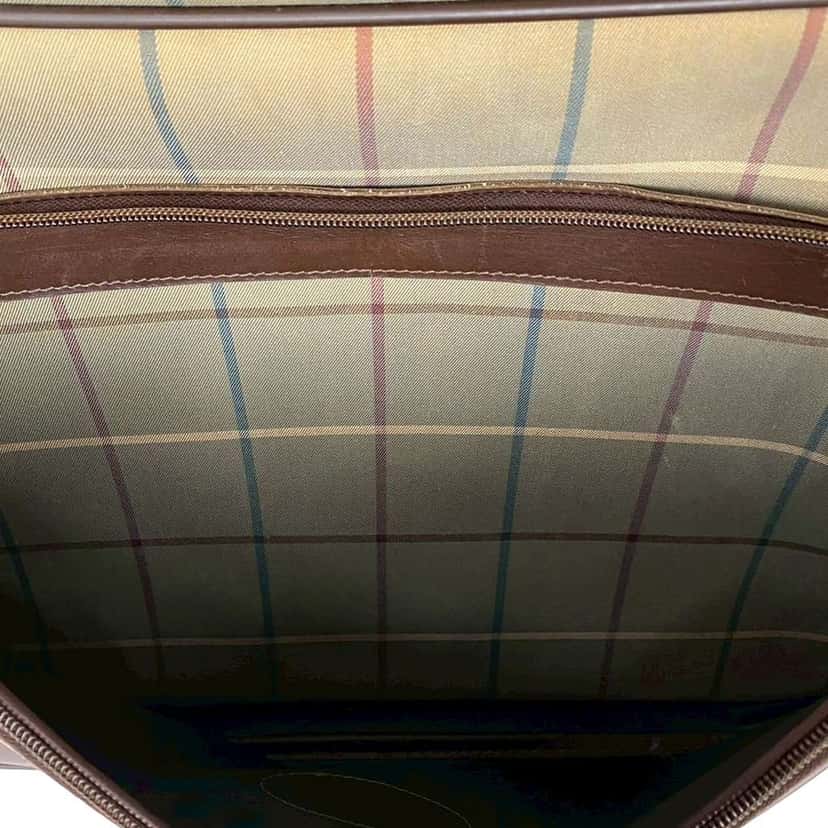 Burberry Vintage Check Canvas Business Bag Brown Canvas Very good condition - Box View