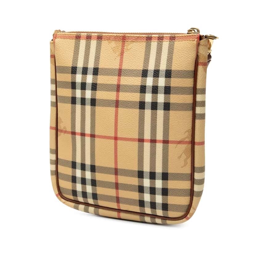 Burberry Haymarket Check Coated Canvas Crossbody Beige Very good condition - Back View