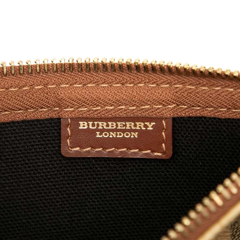 Burberry Haymarket Check Coated Canvas Crossbody Beige Very good condition - Box View