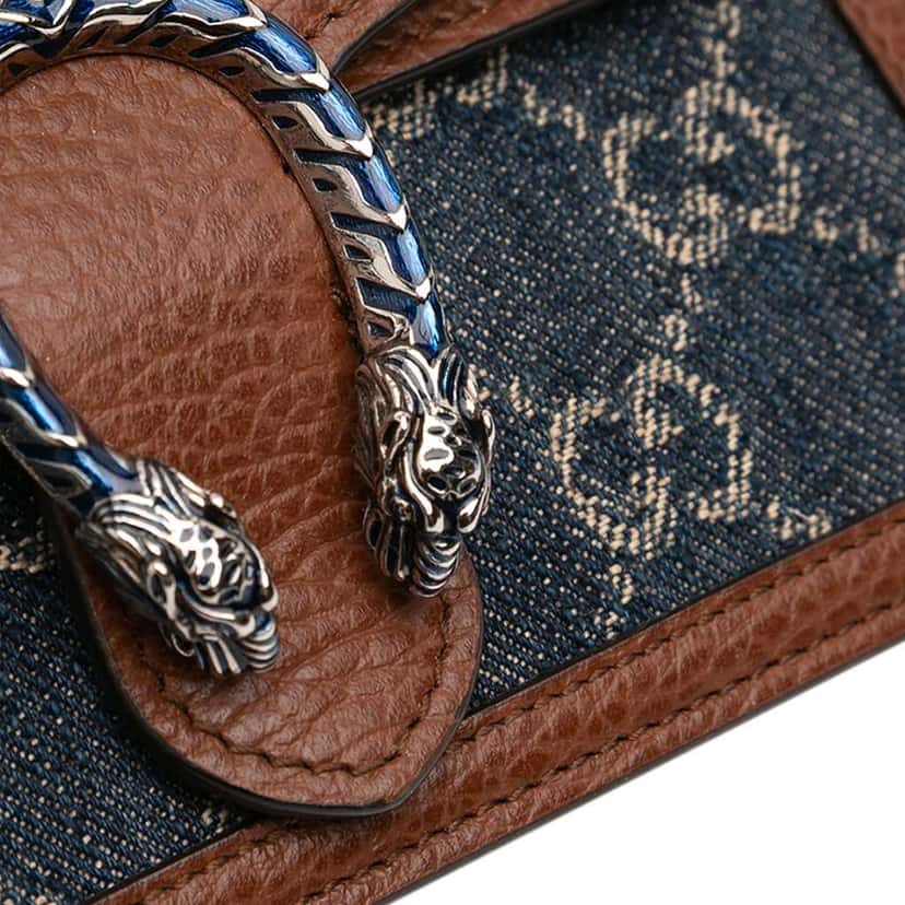 Gucci Mini GG Denim Dionysus Crossbody Blue Denim Very good condition - Box View