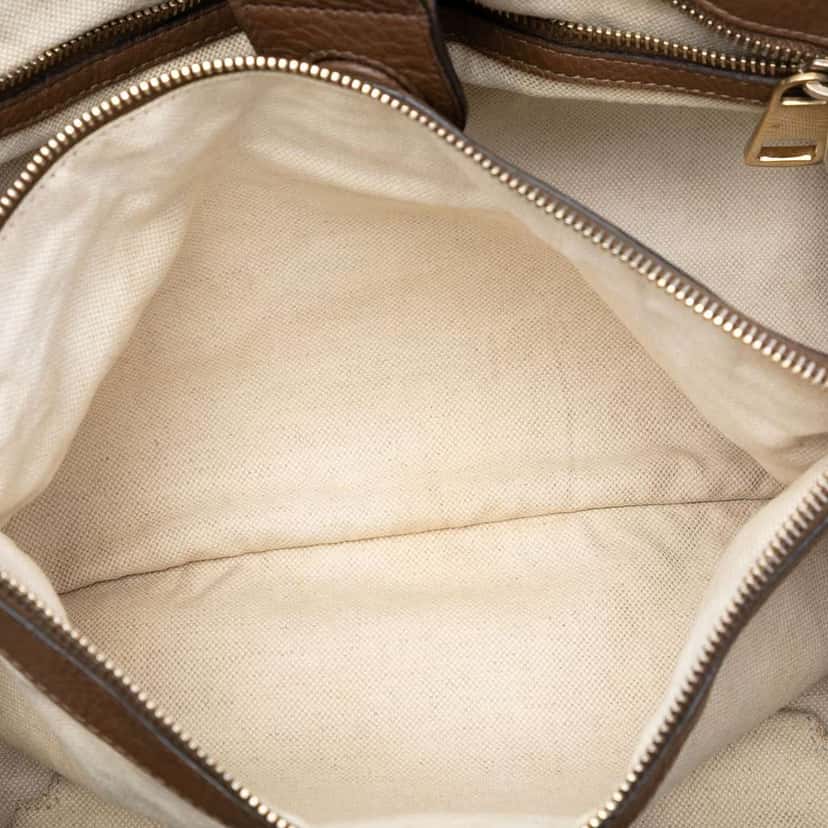 Gucci Medium Calfskin Bamboo Shopper Satchel Brown Leather Very good condition - Model View