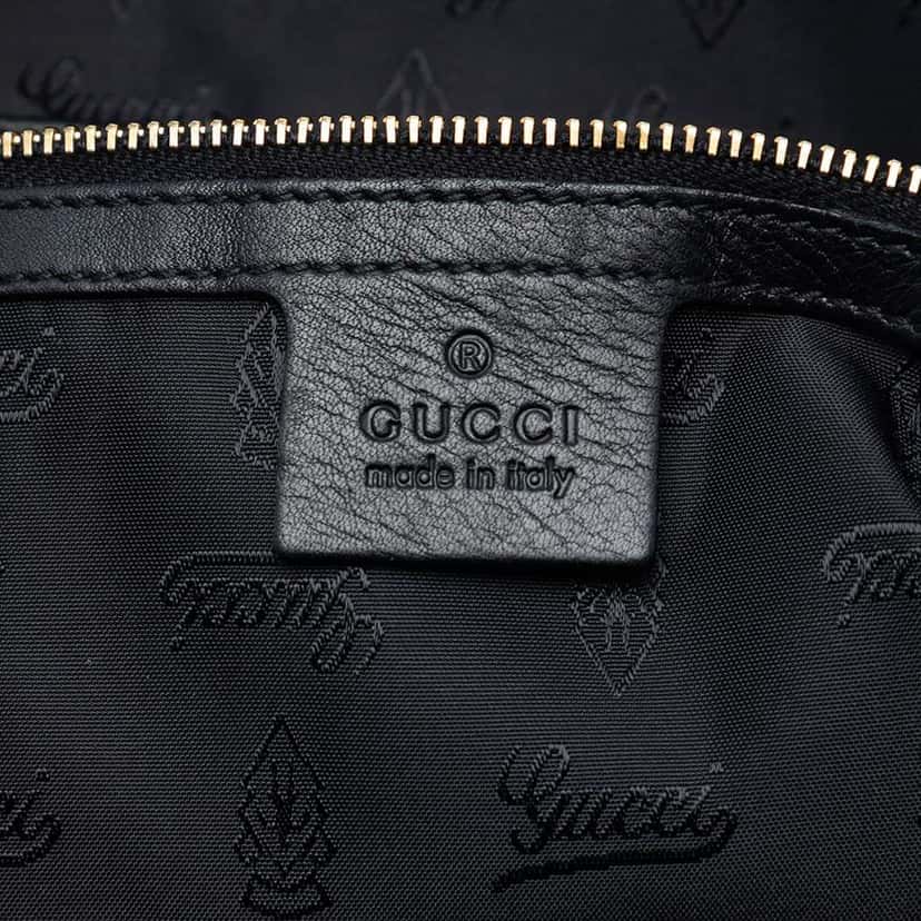 Gucci Leather Bamboo Dialux Pop Satchel Black Leather Very good condition - Box View