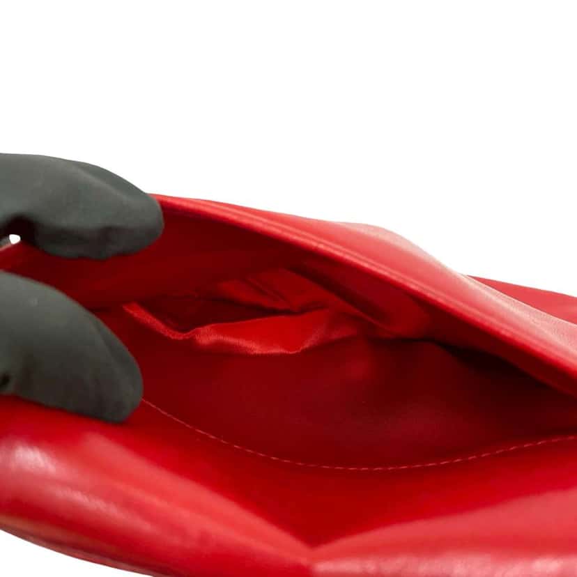 Chanel CC Lambskin Full Flap Red Leather Very good condition - Model View