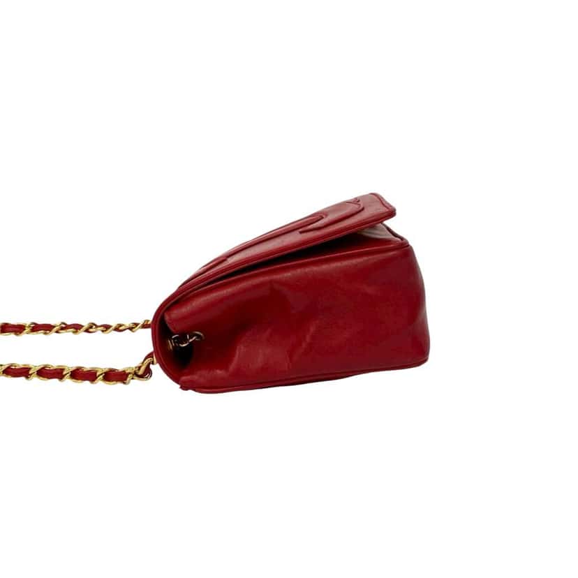 Chanel CC Lambskin Full Flap Red Leather Very good condition - Box View