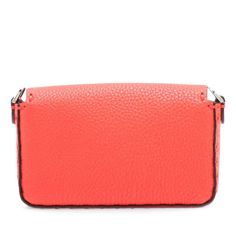 Fendi Mini Leather Selleria Baguette Satchel Red Leather Very good condition - Back View