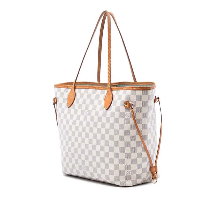 Louis Vuitton Damier Azur Neverfull MM White Very good condition - Back View