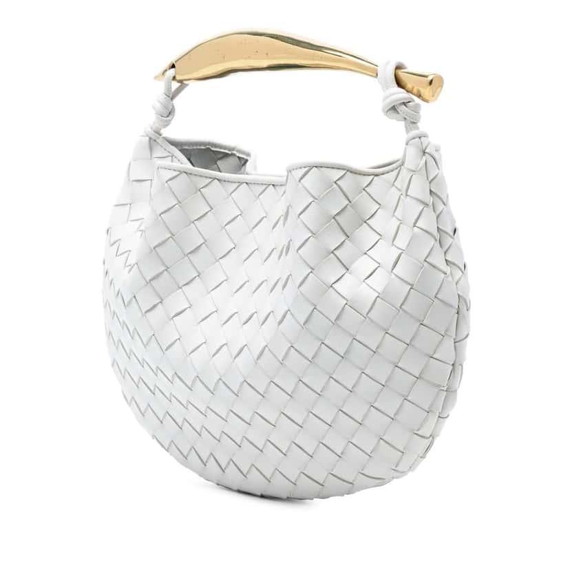 Bottega Veneta Lambskin Intrecciato Sardine White Leather Very good condition - Back View