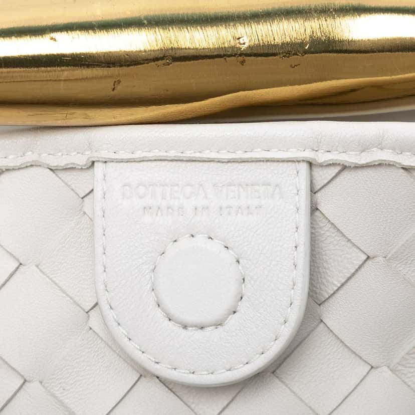 Bottega Veneta Lambskin Intrecciato Sardine White Leather Very good condition - Box View