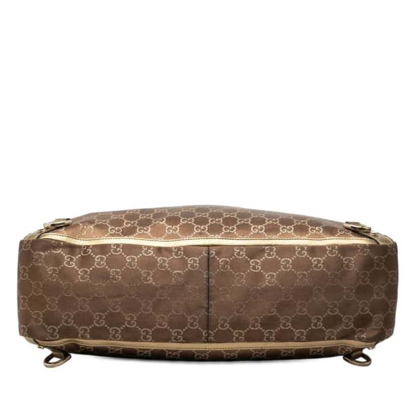 Gucci GG Satin Abbey D Ring Tote Brown Satin Very good condition - Inside View
