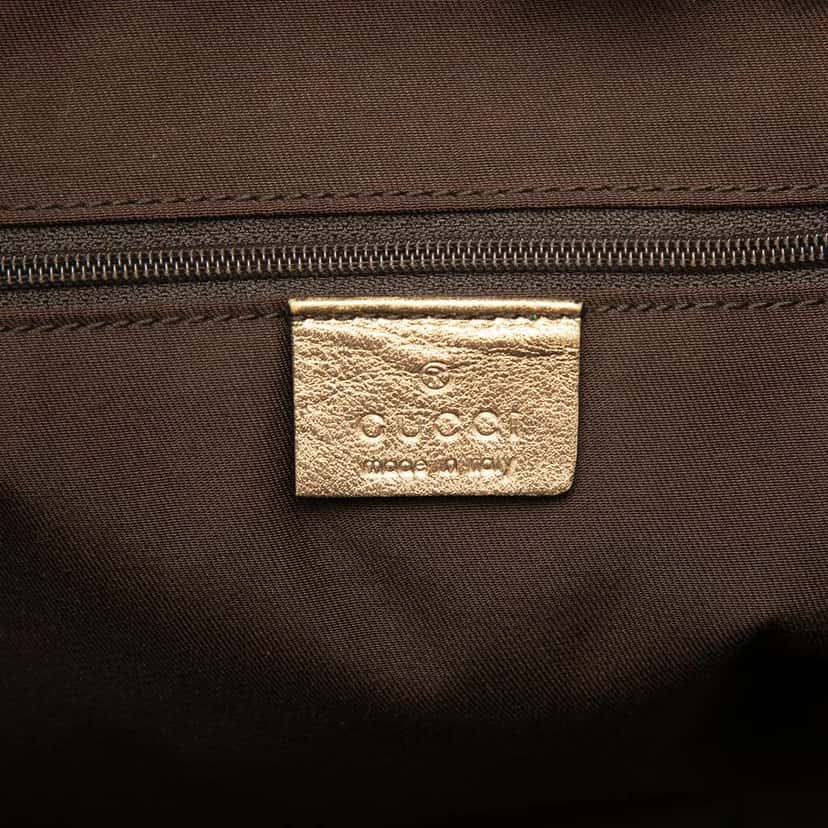 Gucci GG Satin Abbey D Ring Tote Brown Satin Very good condition - Box View
