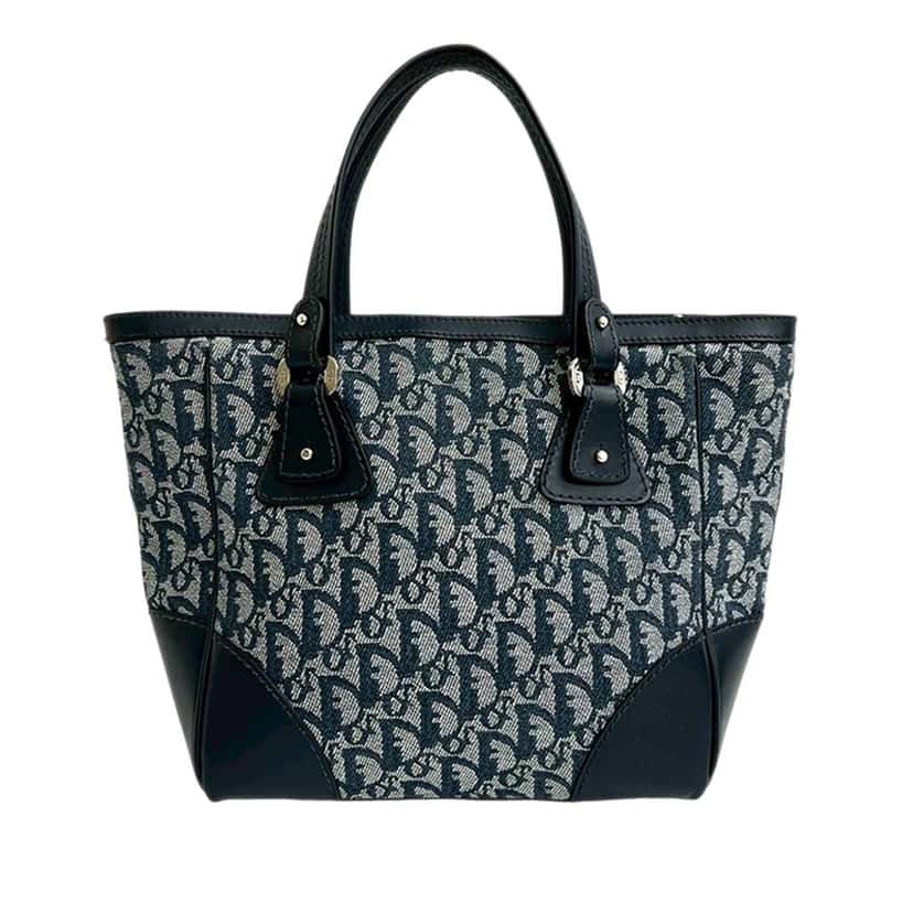 Dior Diorissimo Trotter Canvas Zip Tote Blue Canvas Very good condition - Back View