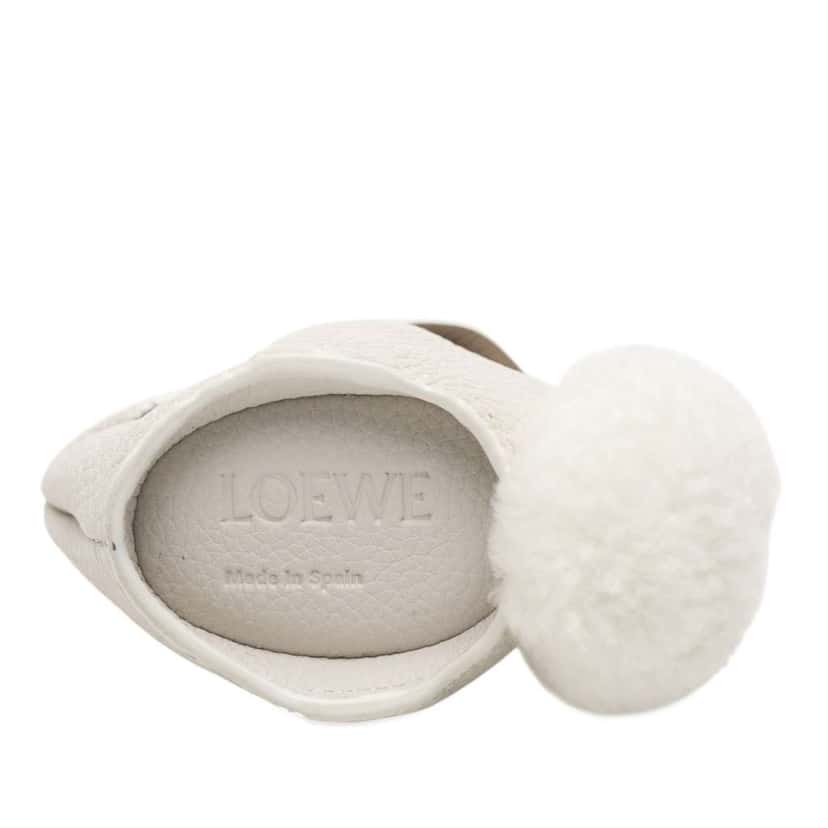 Loewe Pebbled Calfskin Bunny Bag Charm Coin Pouch White Leather Very good condition - Inside View