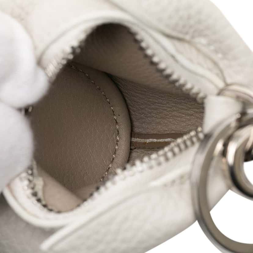 Loewe Pebbled Calfskin Bunny Bag Charm Coin Pouch White Leather Very good condition - Model View