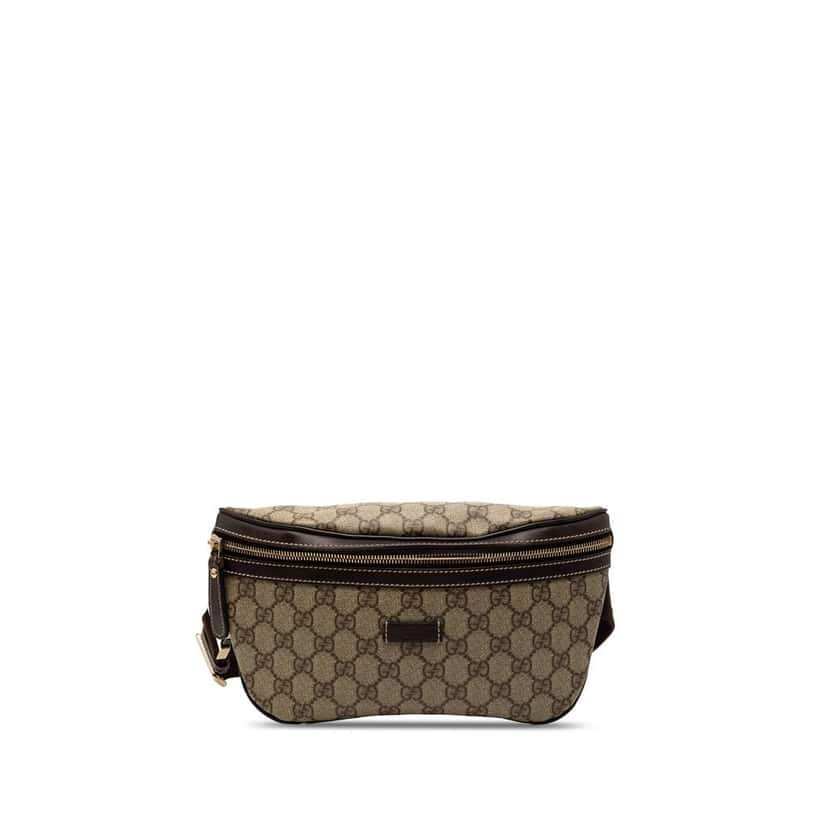Gucci GG Supreme Belt Bag Brown Canvas Very good condition - Front View