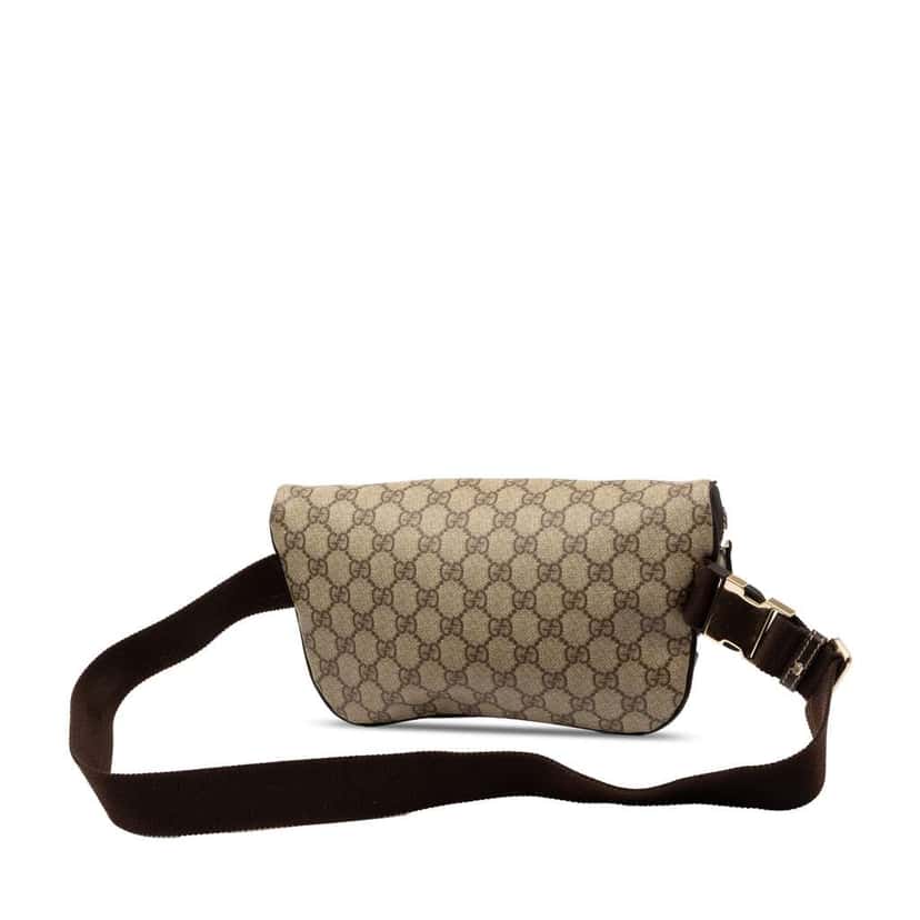 Gucci GG Supreme Belt Bag Brown Canvas Very good condition - Back View