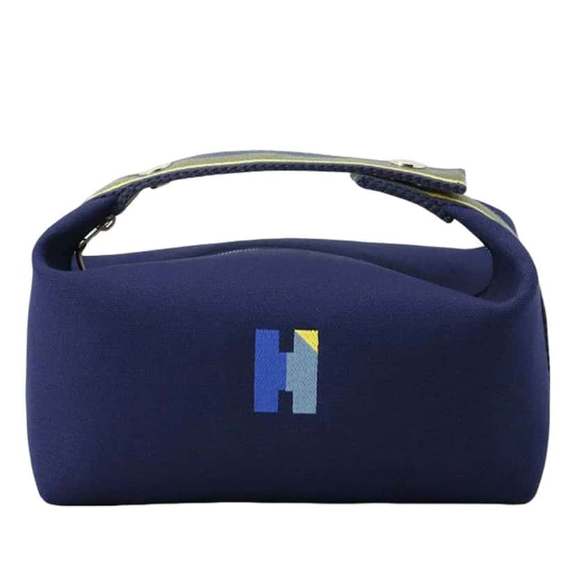 Hermès Small Toile Bride A Brac H Pavillon Case Blue Canvas Very good condition - Front View