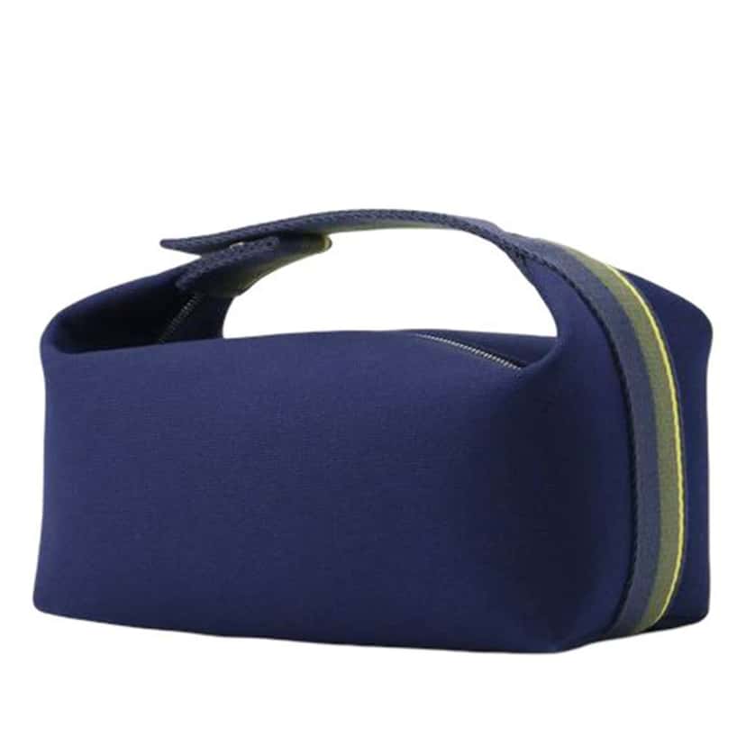 Hermès Small Toile Bride A Brac H Pavillon Case Blue Canvas Very good condition - Back View