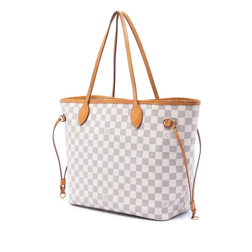 Louis Vuitton Damier Azur Neverfull MM White Very good condition - Back View