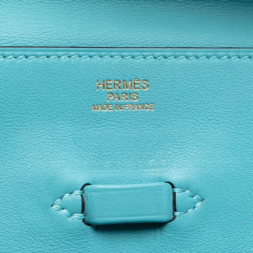 Hermès Evercolor Pliplat Clutch Blue Leather Good condition - Box View